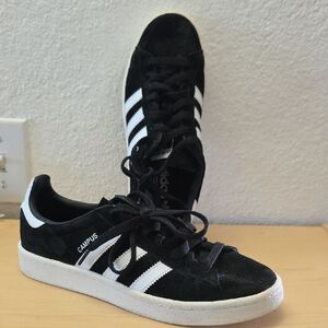 Adidas Suede Campus Black and White Sneakers Mens Sz 6.5